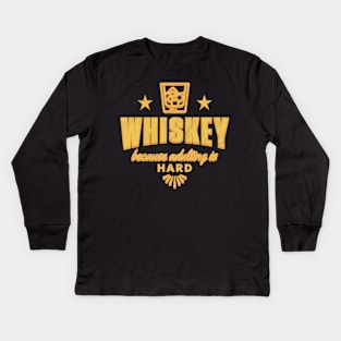 Whiskey: because adulting is hard. Kids Long Sleeve T-Shirt